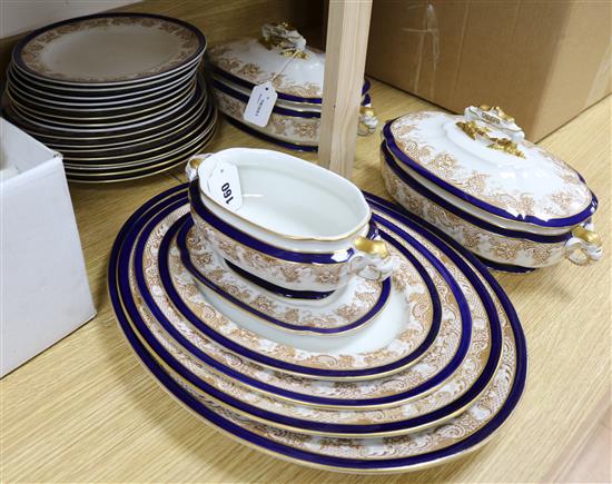 A late Victorian Royal Worcester Vitreous part dinner service, pattern no. 51,